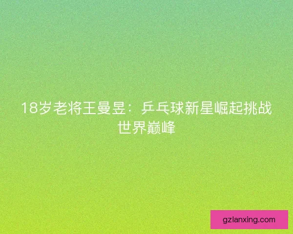 18岁老将王曼昱:乒乓球新星崛起挑战世界巅峰 18岁老将王曼昱:乒乓球新星崛起挑战世界巅峰