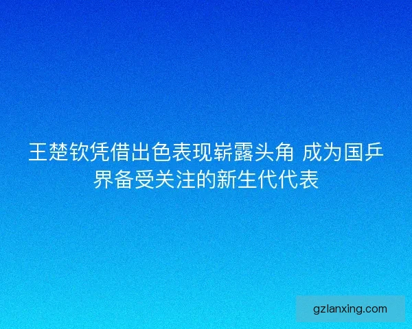 王楚钦凭借出色表现崭露头角 成为国乒界备受关注的新生代代表