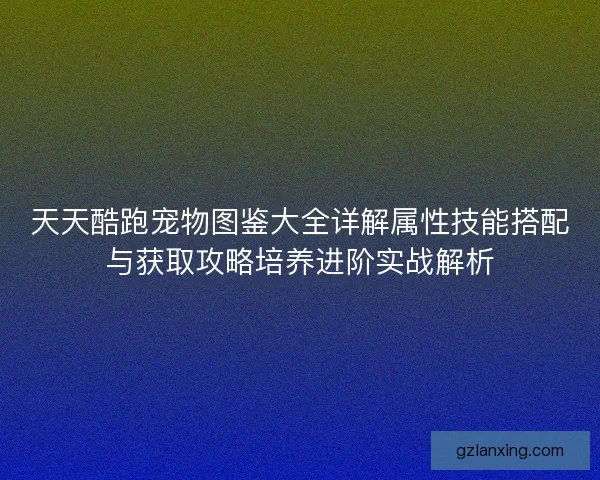 天天酷跑宠物图鉴大全详解属性技能搭配与获取攻略培养进阶实战解析
