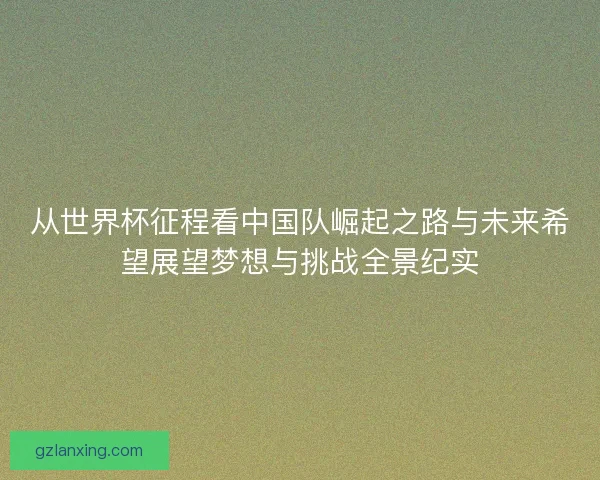 从世界杯征程看中国队崛起之路与未来希望展望梦想与挑战全景纪实 从世界杯征程看中国队崛起之路与未来希望展望梦想与挑战全景纪实